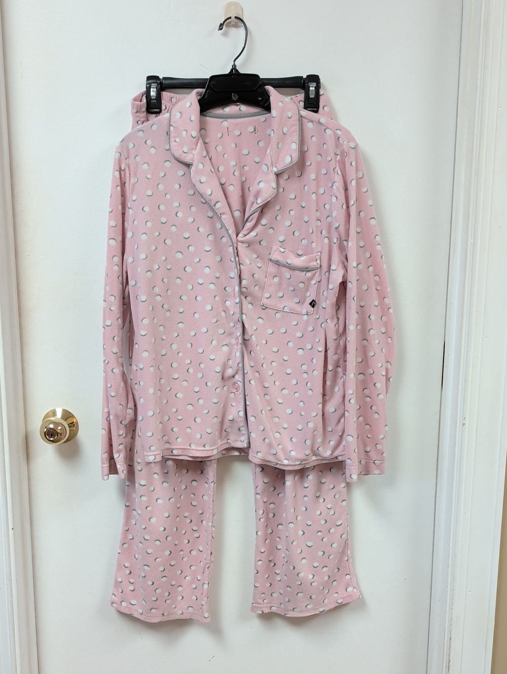 Simply Vera Vera Wang Pink and White Polka Dot Pajama Set